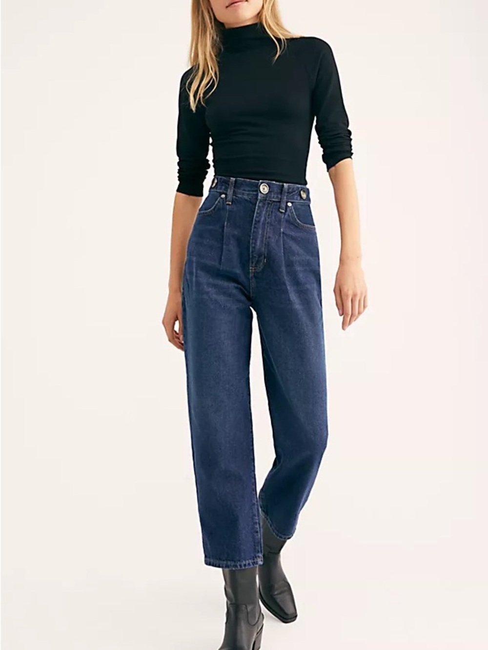 Free People We The Free Pleated Straight-Leg Jeans